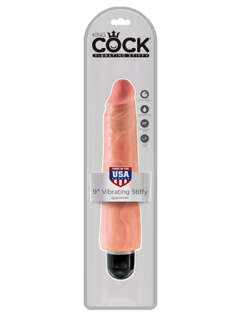 King Cock 9 in. Vibrating Stiffy White Flesh
